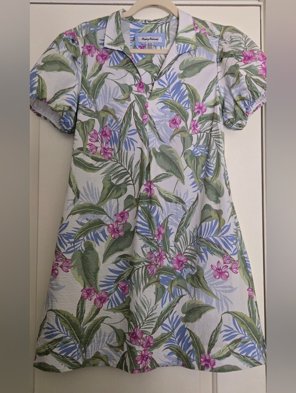 Tommy Bahana Floral Short Sleeve Dress Size Medium